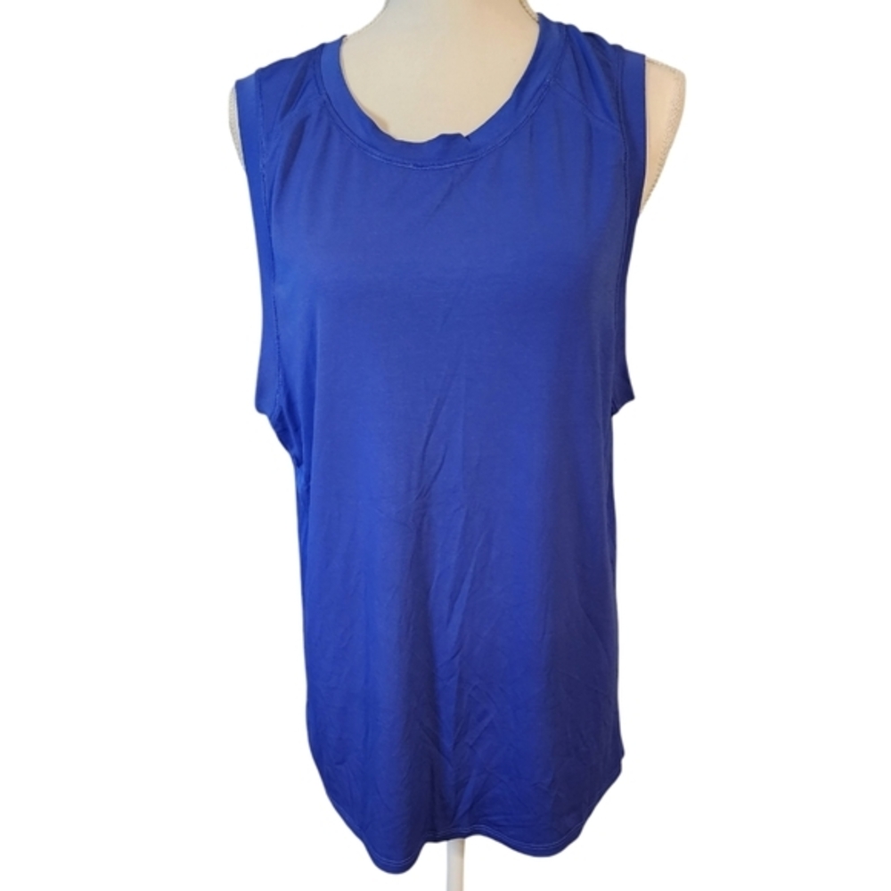 Fabletics open back sleeveless blue top